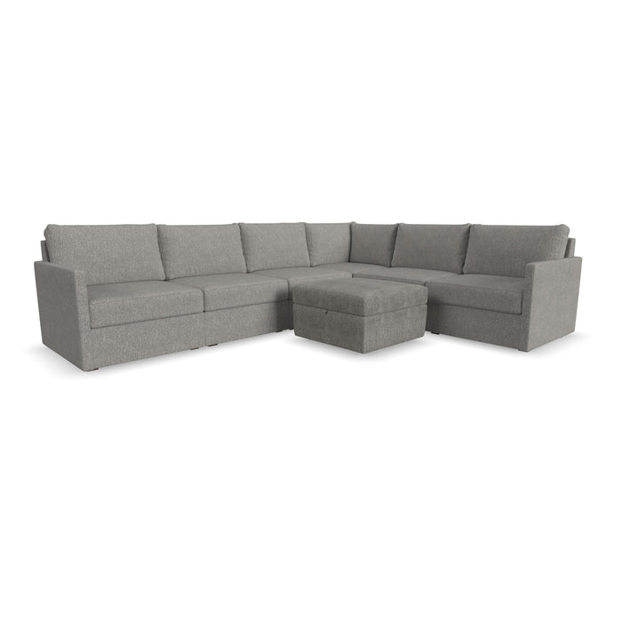 Flex 6-Seat Sectional with Narrow Arm and Storage Ottoman - 5000003380