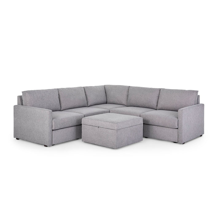Flex 5-Seat Sectional with Narrow Arm and Storage Ottoman - 5000003374