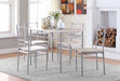 Anna Fontana 5-piece Rectangular Dining Set Brushed Silver - House Of Furniture/Allan's Gallery
