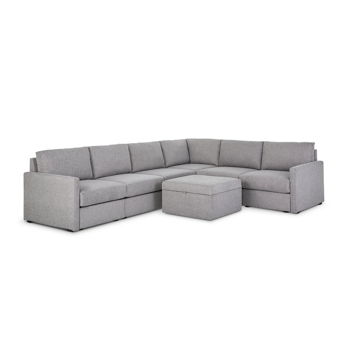 Flex 6-Seat Sectional with Narrow Arm and Storage Ottoman - 5000003380