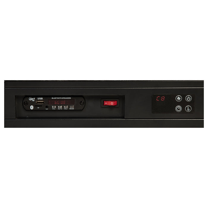 Senna Panel Bed with Bluetooth Speaker and Flame Visualizer