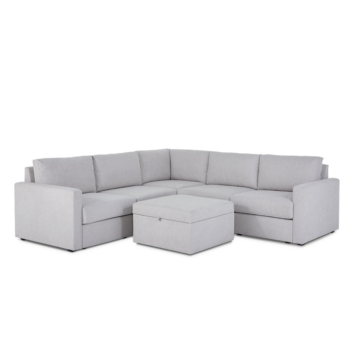 Flex 5-Seat Sectional with Standard Arm and Storage Ottoman - 5000003540