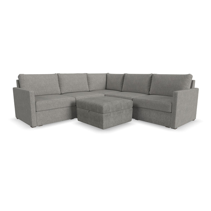 Flex 5-Seat Sectional with Narrow Arm and Storage Ottoman - 5000003374