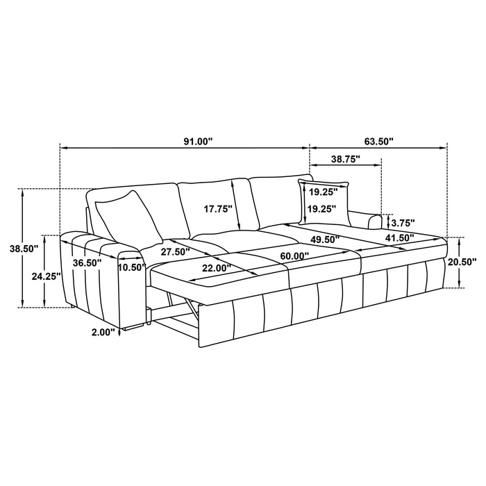Pastrana Pull-Out Sleeper Sectional Sofa