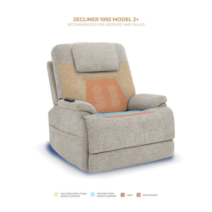 Zecliner Model 2+ Latitudes Power Lift Sleep Recliner with Power Headrest, Lumbar, Heat & Massage - 5000008530