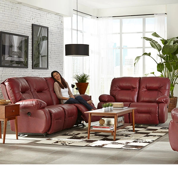 BRINLEY COLLECTION LEATHER SPACE SAVER CONVERSATION SOFA- U700CA4