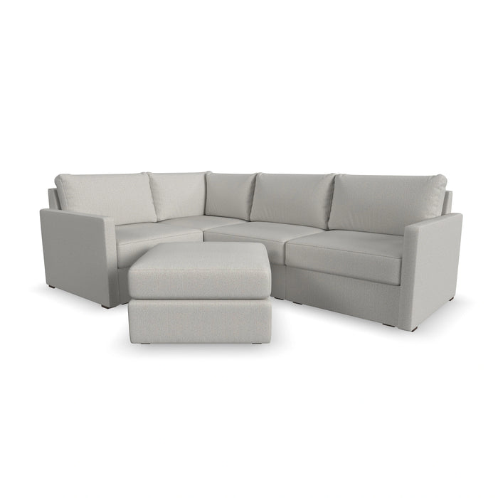 Flex 4-Seat Sectional with Narrow Arm and Ottoman
