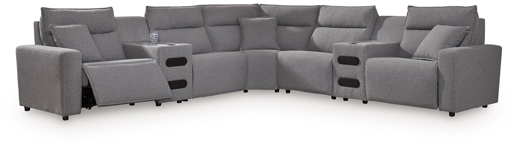 Modmax II Power Reclining Sectional with Audio Consoles - House Of Furniture/Allan's Gallery