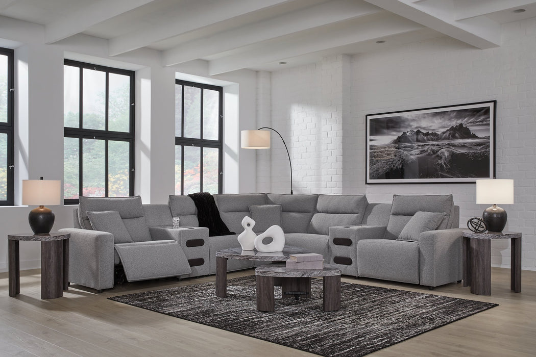 Modmax II Power Reclining Sectional with Audio Consoles - House Of Furniture/Allan's Gallery