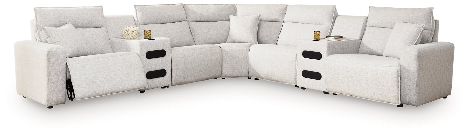 Modmax II Power Reclining Sectional with Audio Consoles - House Of Furniture/Allan's Gallery