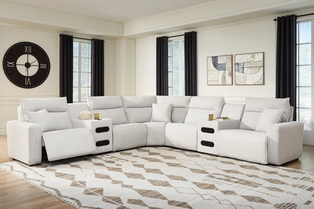 Modmax II Power Reclining Sectional with Audio Consoles - House Of Furniture/Allan's Gallery