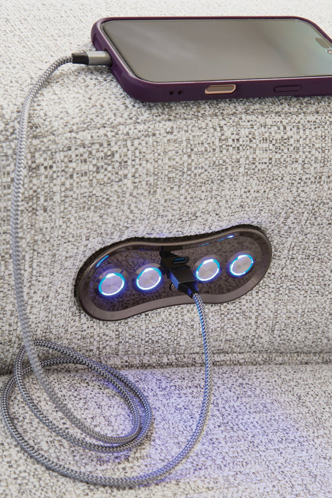 Modmax II Power Reclining Sectional with Audio Consoles - House Of Furniture/Allan's Gallery