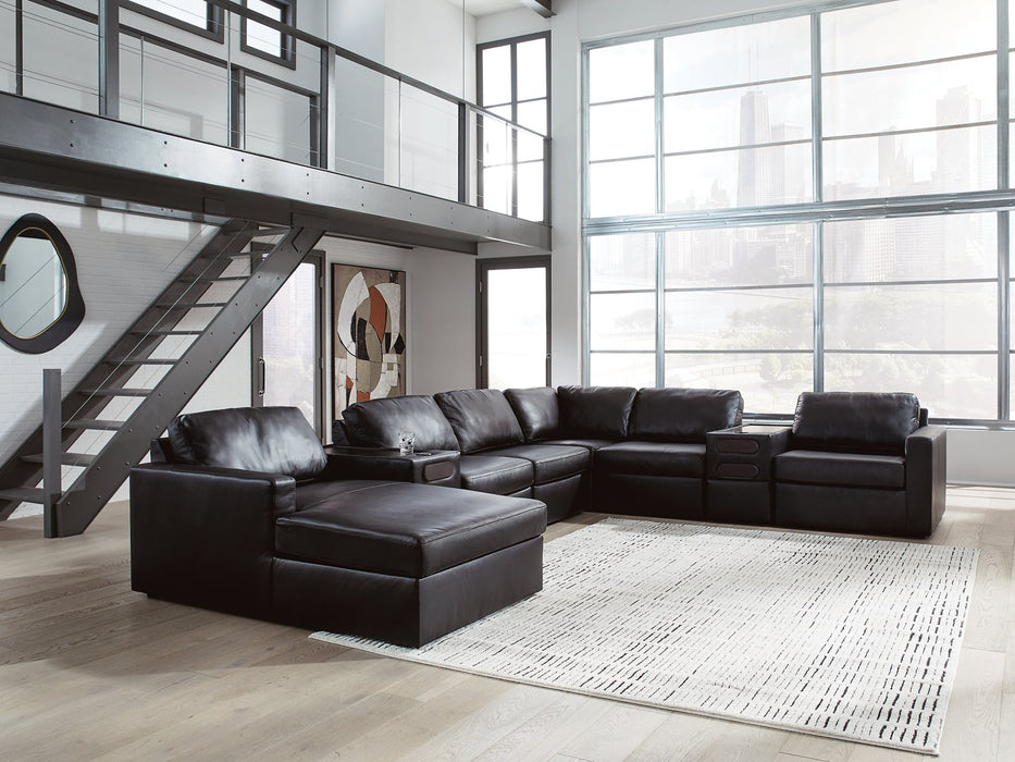 Modmax II Sectional with Chaise and Audio Consoles - House Of Furniture/Allan's Gallery
