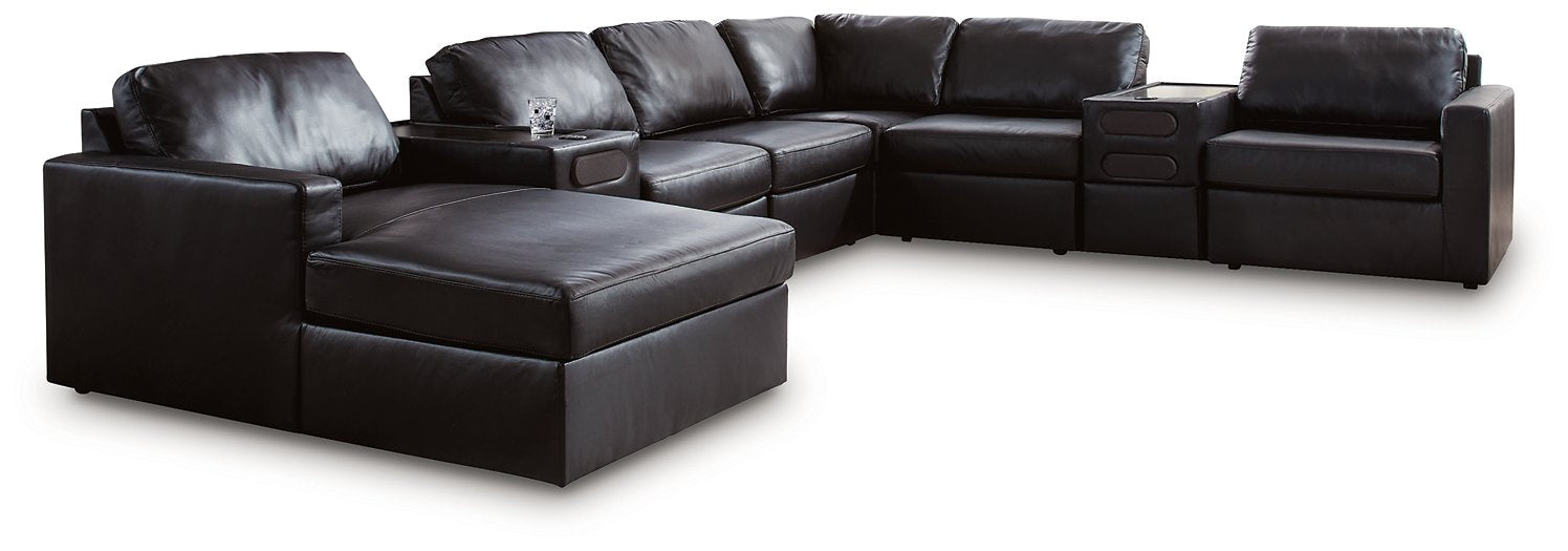 Modmax II Sectional with Chaise and Audio Consoles - House Of Furniture/Allan's Gallery
