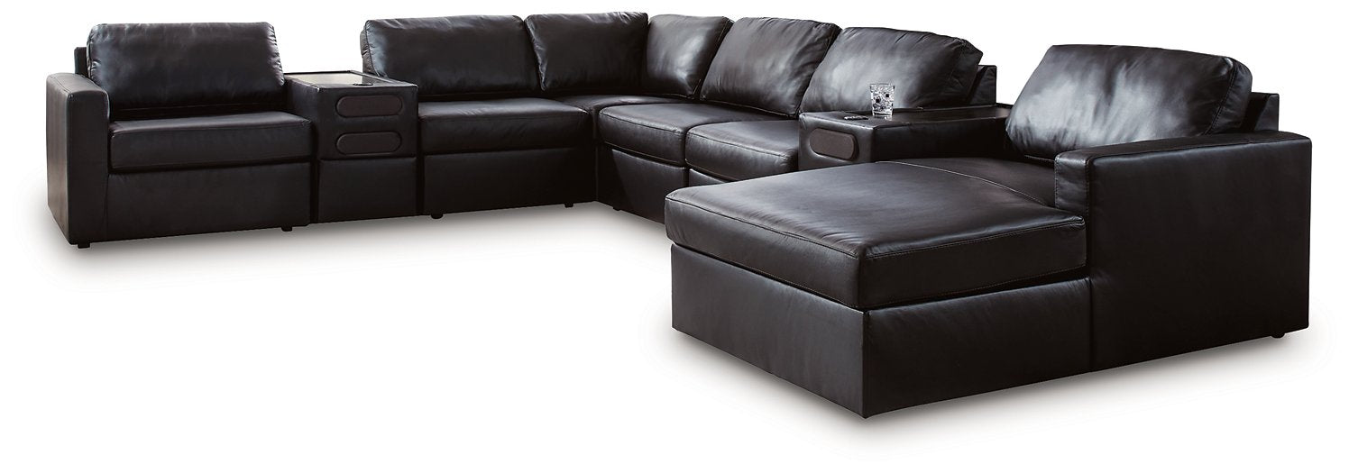 Modmax II Sectional with Chaise and Audio Consoles - House Of Furniture/Allan's Gallery