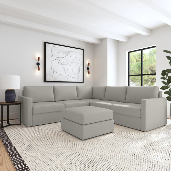 Flex 5-Seat Sectional with Standard Arm and Ottoman