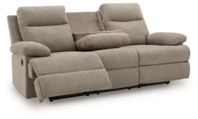Side-Swipe Reclining Sofa with Drop Down Table - House Of Furniture/Allan's Gallery