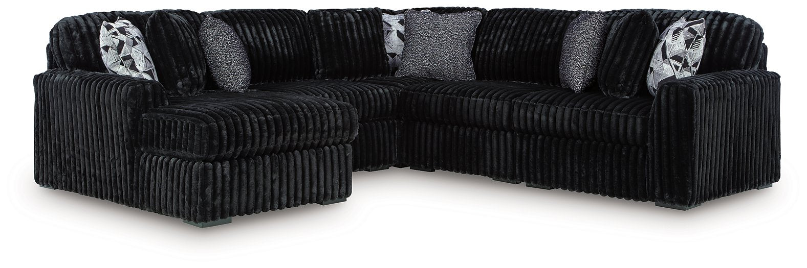 Midnight-Madness Sectional with Chaise - House Of Furniture/Allan's Gallery