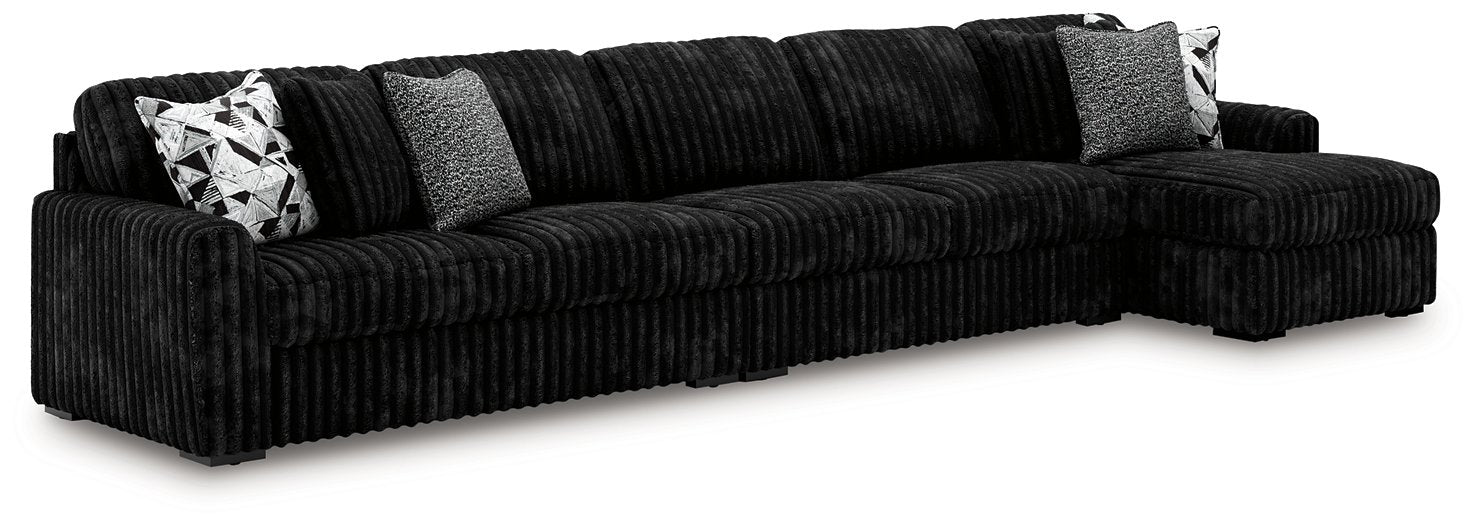 Midnight-Madness Sectional with Chaise - House Of Furniture/Allan's Gallery