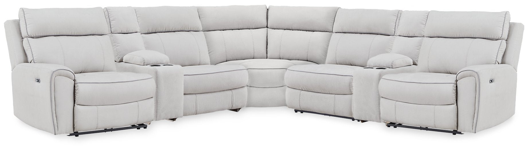 Social Pointe Reclining Sectional with Storage Consoles - House Of Furniture/Allan's Gallery