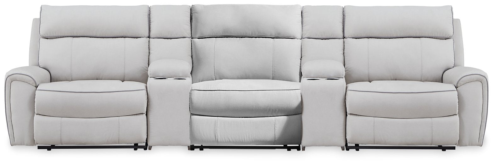 Social Pointe Reclining Sectional with Storage Consoles - House Of Furniture/Allan's Gallery