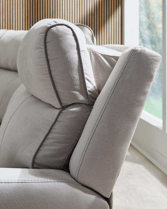 Social Pointe Reclining Sectional with Storage Console - House Of Furniture/Allan's Gallery