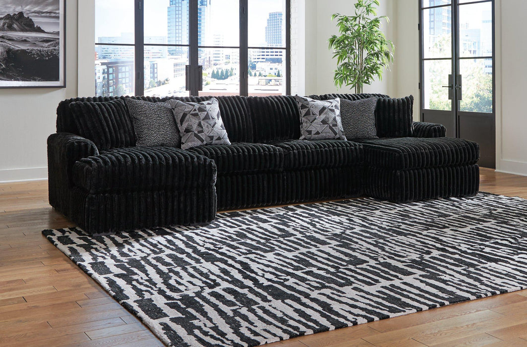 Midnight-Madness Sectional with Chaise - House Of Furniture/Allan's Gallery