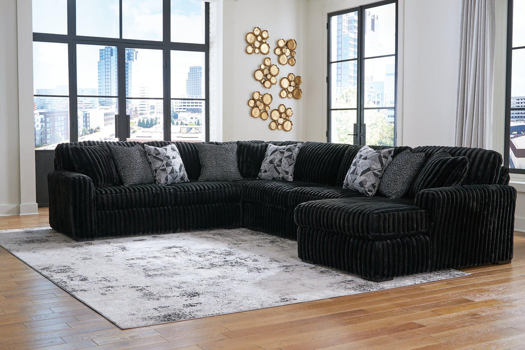 Midnight-Madness Sectional with Chaise - House Of Furniture/Allan's Gallery