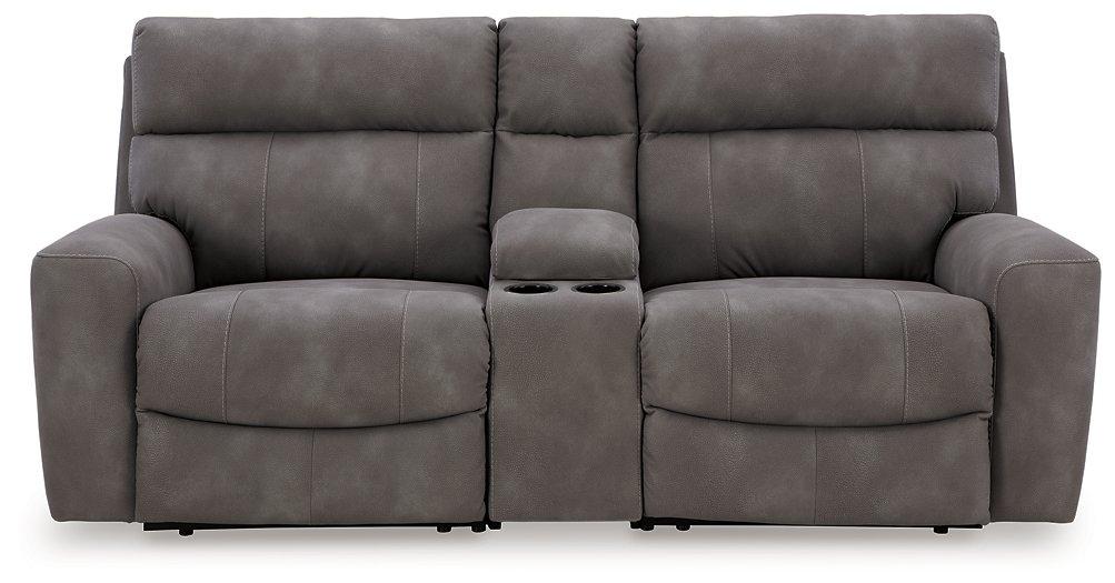 Next-Gen DuraPella Power Reclining Sectional Loveseat with Console - House Of Furniture/Allan's Gallery