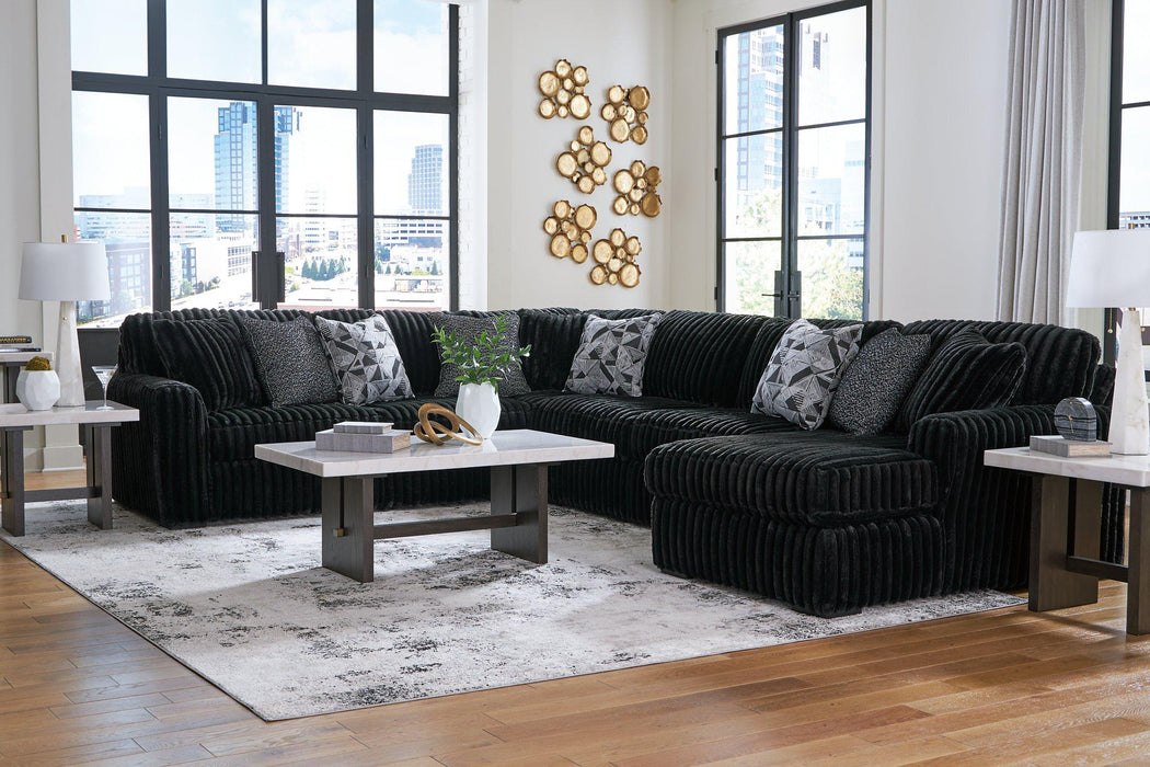 Midnight-Madness Sectional with Chaise - House Of Furniture/Allan's Gallery