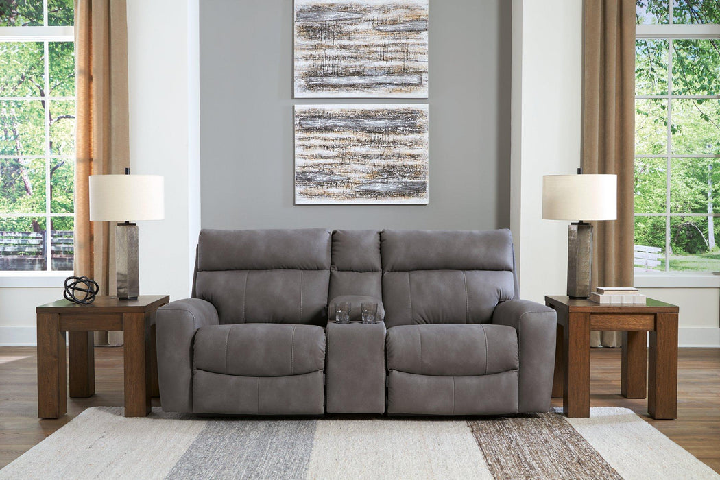 Next-Gen DuraPella Power Reclining Sectional Loveseat with Console - House Of Furniture/Allan's Gallery