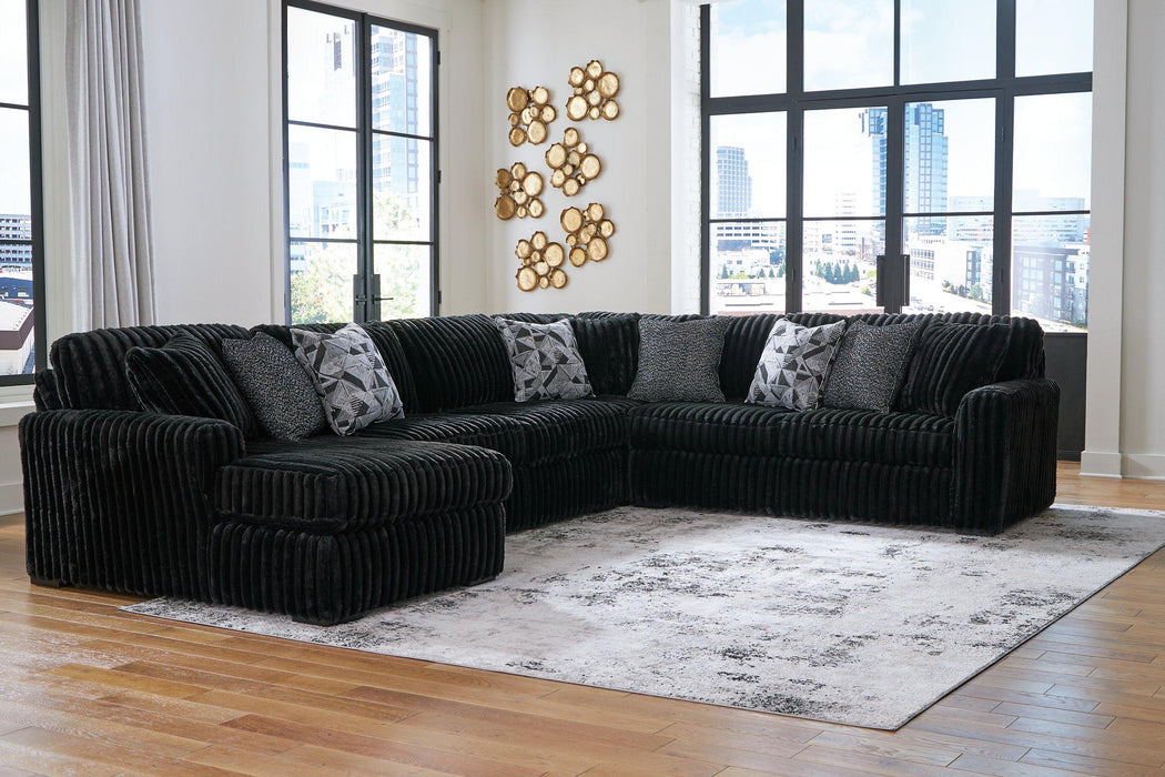 Midnight-Madness Sectional with Chaise - House Of Furniture/Allan's Gallery