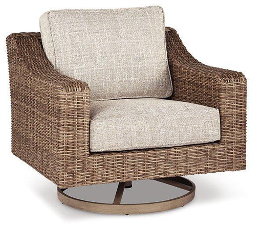 Beachcroft Outdoor Swivel Lounge with Cushion - House Of Furniture/Allan's Gallery