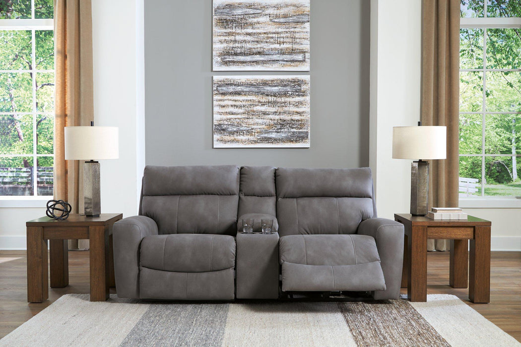 Next-Gen DuraPella Power Reclining Sectional Loveseat with Console - House Of Furniture/Allan's Gallery