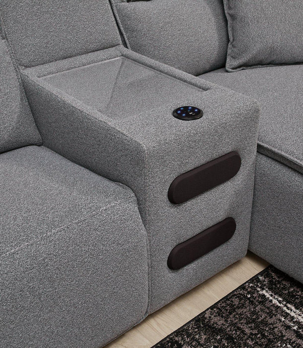 Modmax II Power Reclining Sectional with Audio Consoles - House Of Furniture/Allan's Gallery