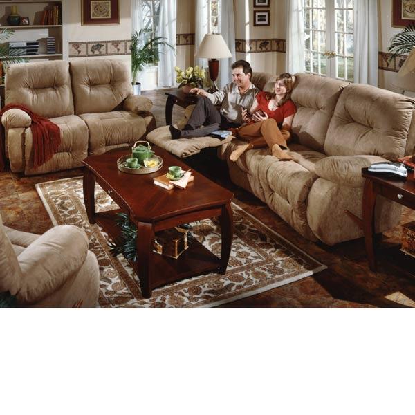 BRINLEY COLLECTION LEATHER POWER HEAD TILT RECLINING CONVERSATION SOFA- U700CZ4