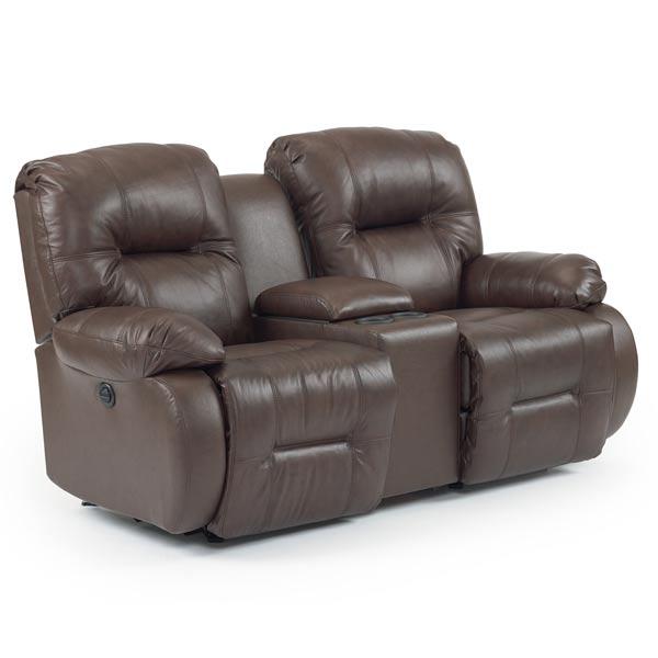 BRINLEY LOVESEAT LEATHER POWER SPACE SAVER CONSOLE LOVESEAT- L700CQ4