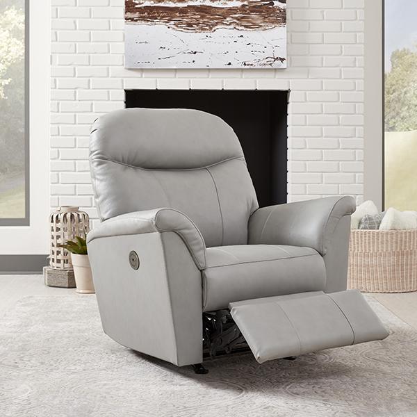 CAITLIN LEATHER POWER HEAD TILT SWIVEL GLIDER RECLINER- 4NZ25LU