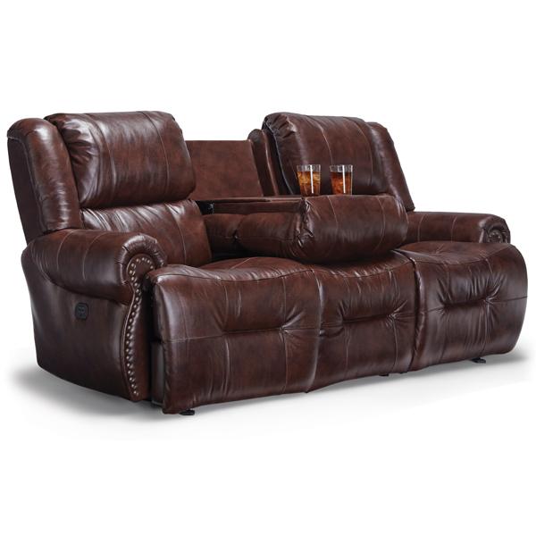 GENET COLLECTION LEATHER RECLINING SOFA W/ FOLD DOWN TABLE- S960CA4