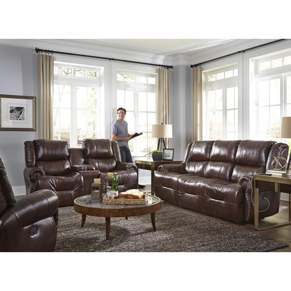 GENET COLLECTION LEATHER POWER RECLINING SOFA W/ FOLD DOWN TABLE- S960CP4