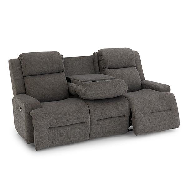 O'NEIL COLLECTION POWER RECLINING SOFA W/ FOLD DOWN TABLE- S920RZ4