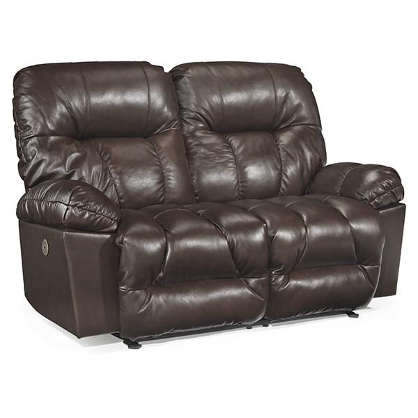 RETREAT LOVESEAT LEATHER POWER ROCKING CONSOLE LOVESEAT- L800CQ7