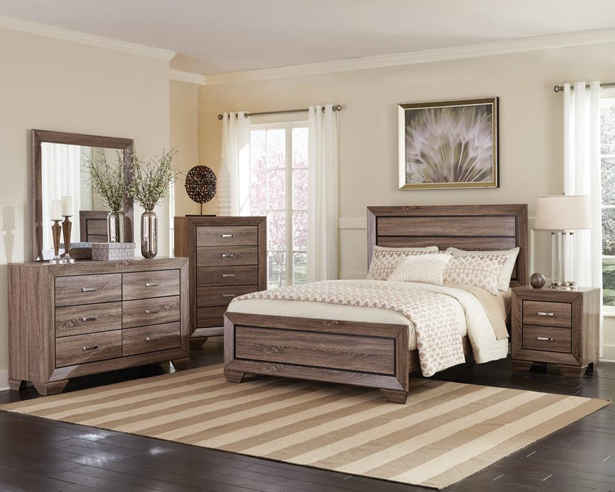 Kauffman California King, E.king, & Queen Panel Bed Washed Taupe - House Of Furniture/Allan's Gallery