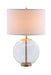 Kenny Drum Shade Table Lamp with Glass Base White - House Of Furniture/Allan's Gallery