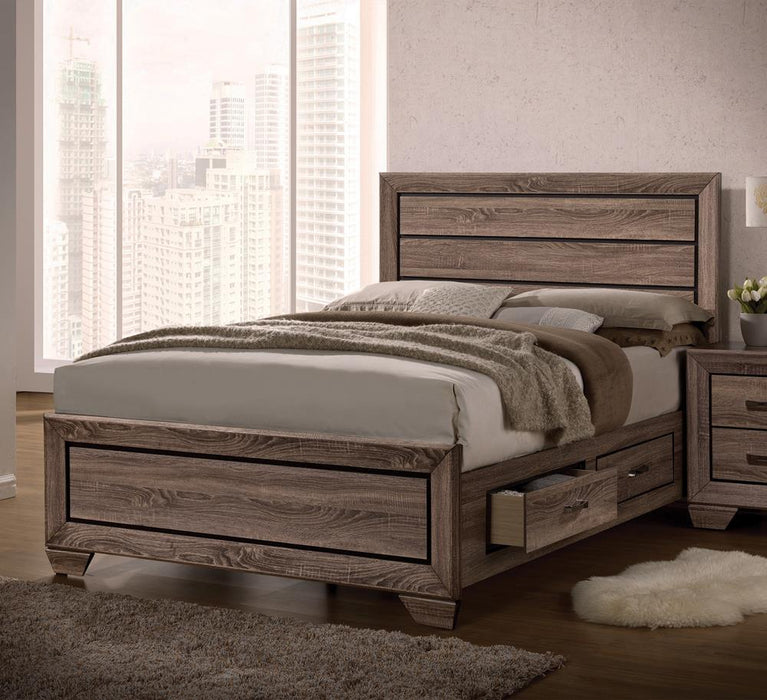 Kauffman California King, E.king, & Queen Panel Bed Washed Taupe - House Of Furniture/Allan's Gallery