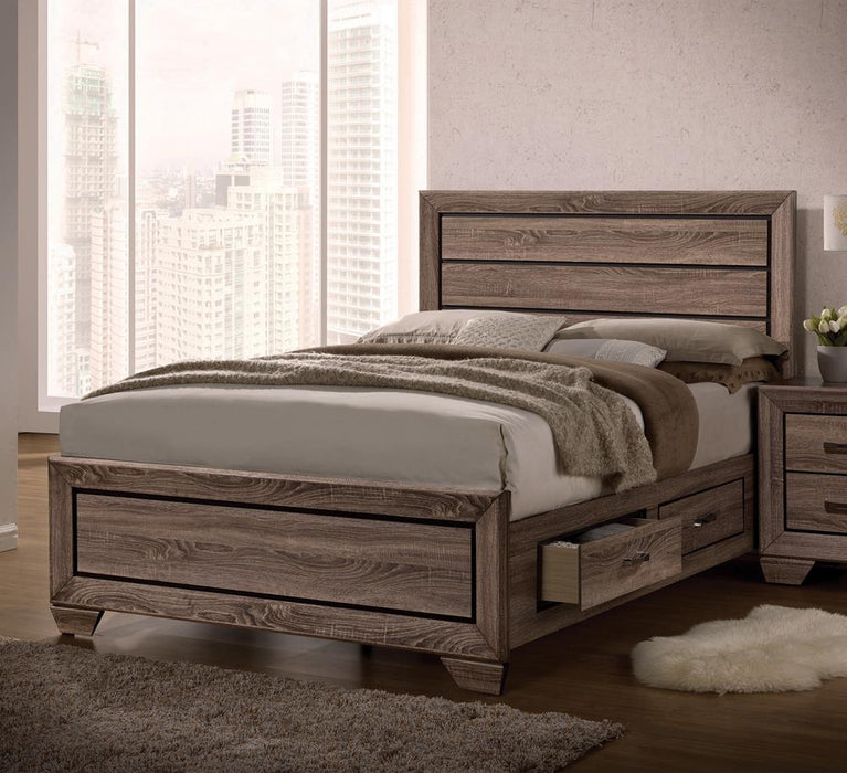 Kauffman California King, E.king, & Queen Panel Bed Washed Taupe - House Of Furniture/Allan's Gallery