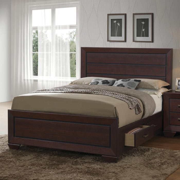 Kauffman California King, Eastren King, & Queen Panel Bed Dark Cocoa - House Of Furniture/Allan's Gallery