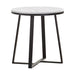 Hugo Metal Base Round End Table White and Matte Black - House Of Furniture/Allan's Gallery