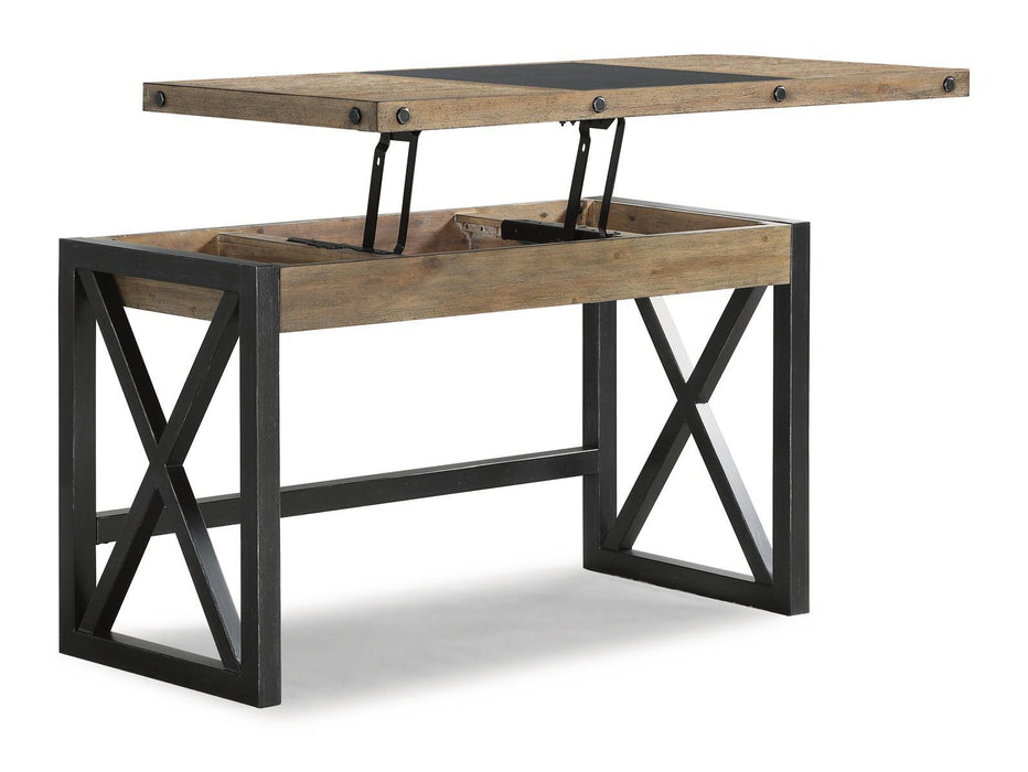 Flexsteel Carpenter Lift-Top Writing Desk in Rustic Gray