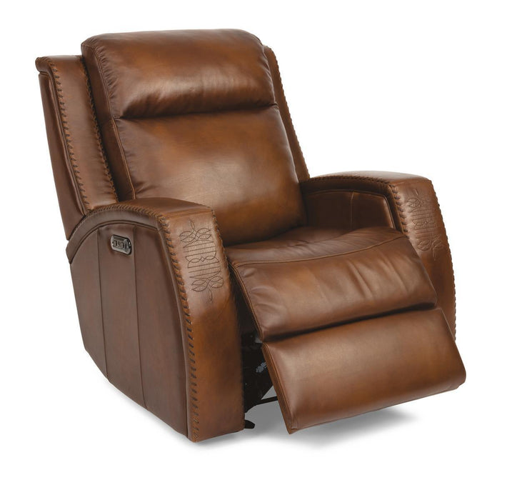 Flexsteel Latitudes Mustang Leather Power Gliding Recliner w/Power Headrests